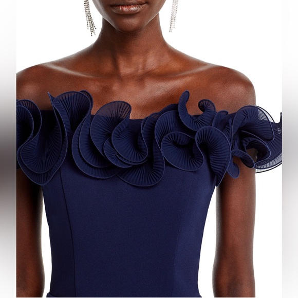 Ruffled Neck Evening Gown - Exclusive - Picture 2 of 6